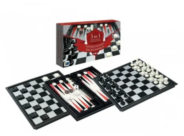 3 En 1 Ajedrez Damas Inglesas Backgammon Magnetico