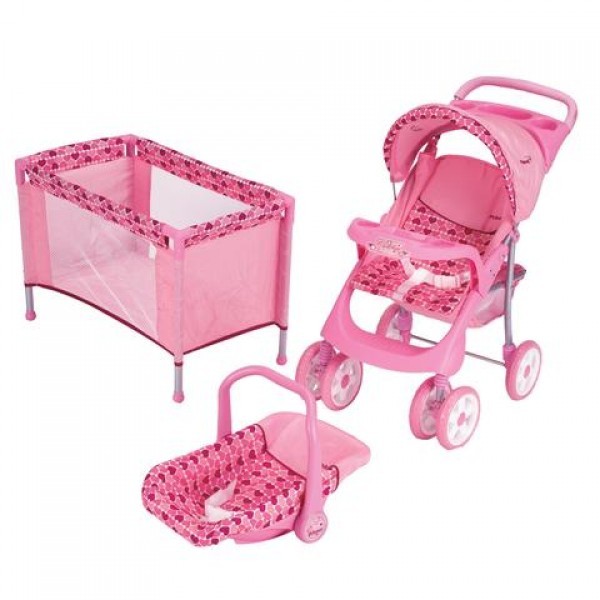 Carriola Tris Kit de 3 piezas Completo  Para Muñecas