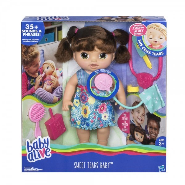 Baby Alive Dulces lágrimas (Pelo castaño)