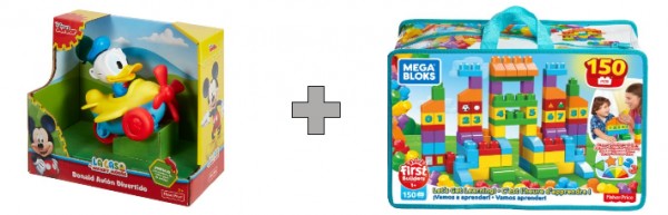 Combo Mickey Surt De Aviones Div + Bolsa Para Construir 150 P.