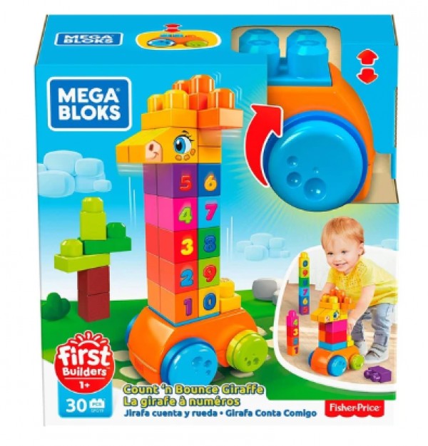 Mega Bloks- Jirafa cuenta y Rueda