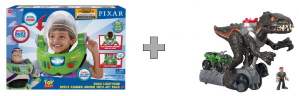 Combo Armadura Buzz + Fp Imaginext Indorraptor Motorizado