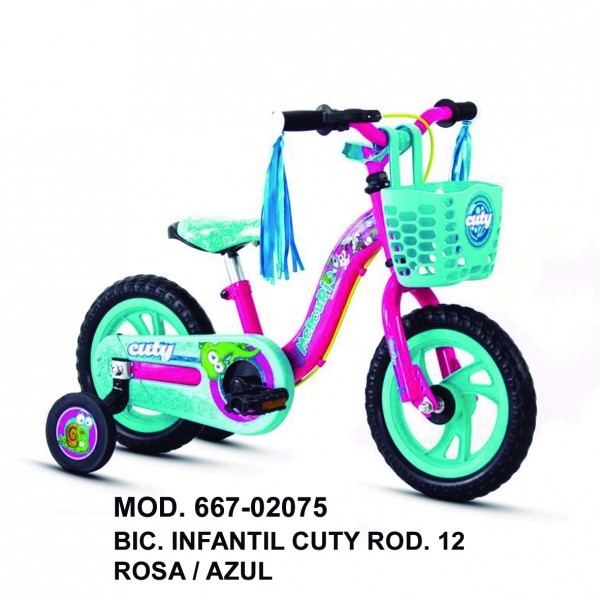 Bicicleta Infantil Cuty Rodada12 Rosa Azul