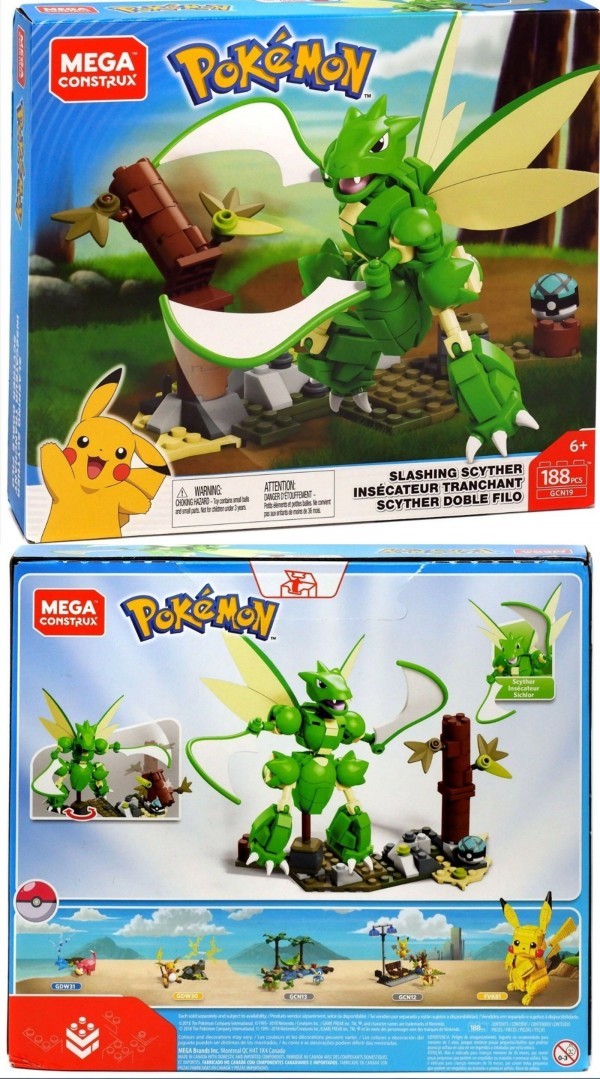 Pokémon Scyther Corta Arbol  -Mega Construx